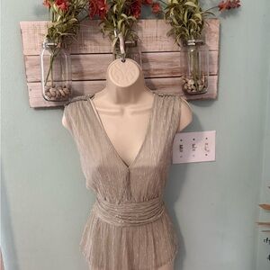 Rachel Zoe Metallic Silver Blouse